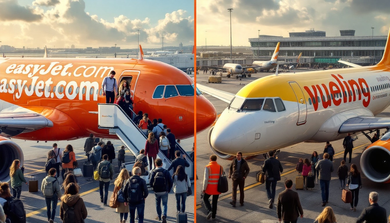 découvrez notre comparatif entre easyjet et vueling, deux compagnies aériennes low-cost majeures en europe. analysez les tarifs, le service client, les destinations et bien d'autres critères pour faire le meilleur choix pour vos voyages en europe.